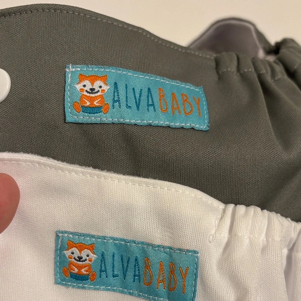 Gray and Orange Cloth Diaper Covers - 3